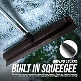 TDBS Rubber Broom Long Handle with Rubber Bristles 120cm Squeegee Clean view 5