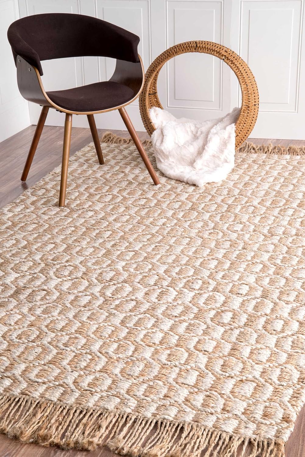 nuLOOM Flat Weave Jute Bird's Eye Area Rugs, 7' 6