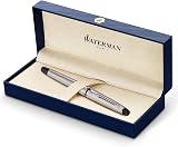 Waterman Expert Fountain Pen Stainless Steel Chrome Trim Medium Nib Gift Box