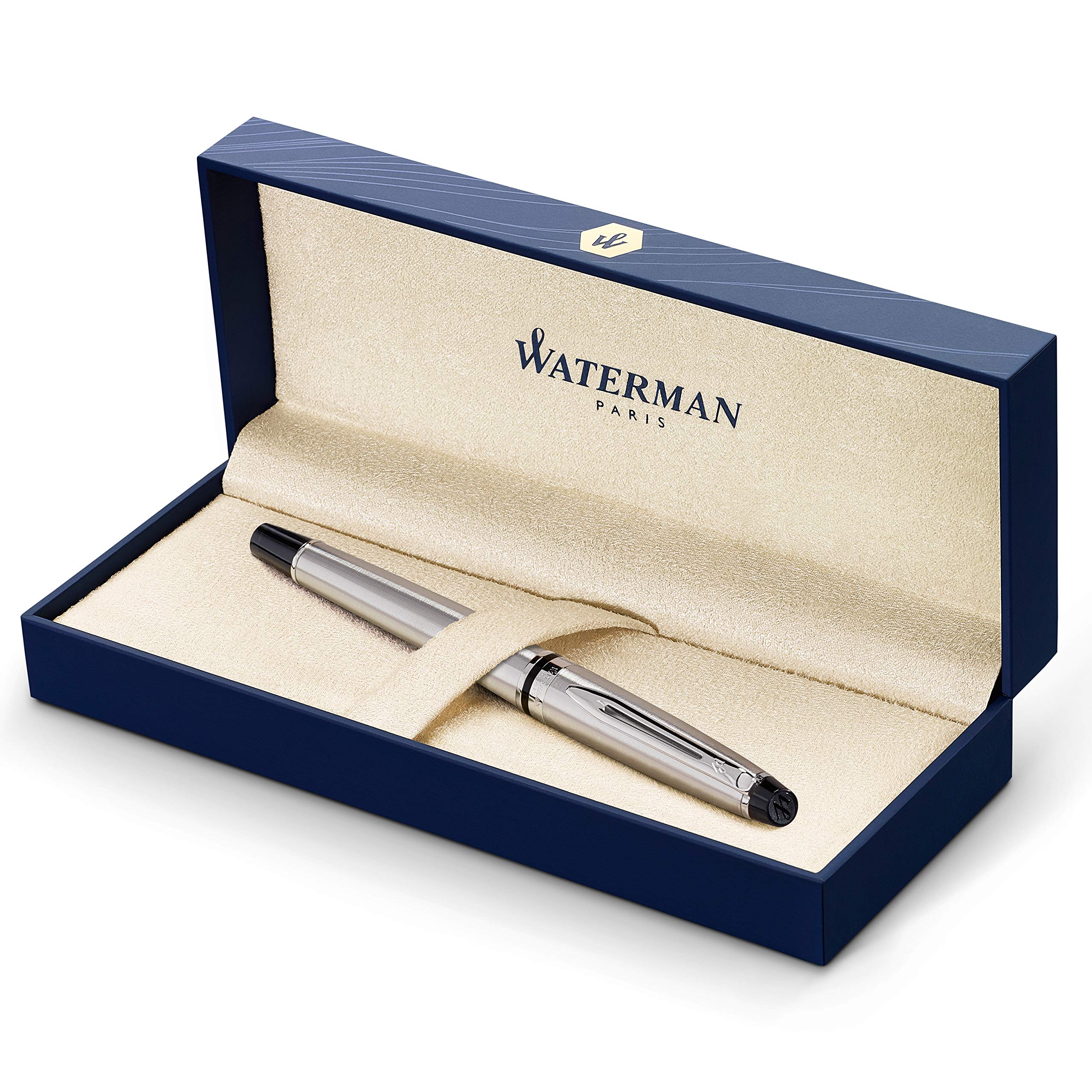 Waterman Expert Fountain Pen | Stainless Steel with Chrome Trim | Medium Nib | Gift Box โ image 1