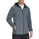 Little Donkey Andy Men's Lightweight Reversible Polar Fleece Jacket Full Zip Hoodie with Pockets Thermal Outdoor Coat