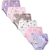Yoofoss Girls' Underwear, 100% Organic Cotton Soft Toddler Kids Underwear, Tag-free Comfort Girls Panties, 6-Pack Size 2T-10Y