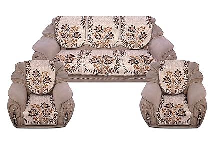 Decorista 5 Seater Sofa Covers ,3+2,Velvet And Cotton Sofa Covers