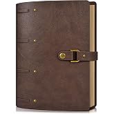 Leather Journal Notebook, A6 Size 5.3 x 7 inches 260 Lined Pages -Brown | 100 GSM Thick Lined Paper, Refillable Vintage Travel Notebook with Gift Box, Journal Writing Diary Note for Men and Women