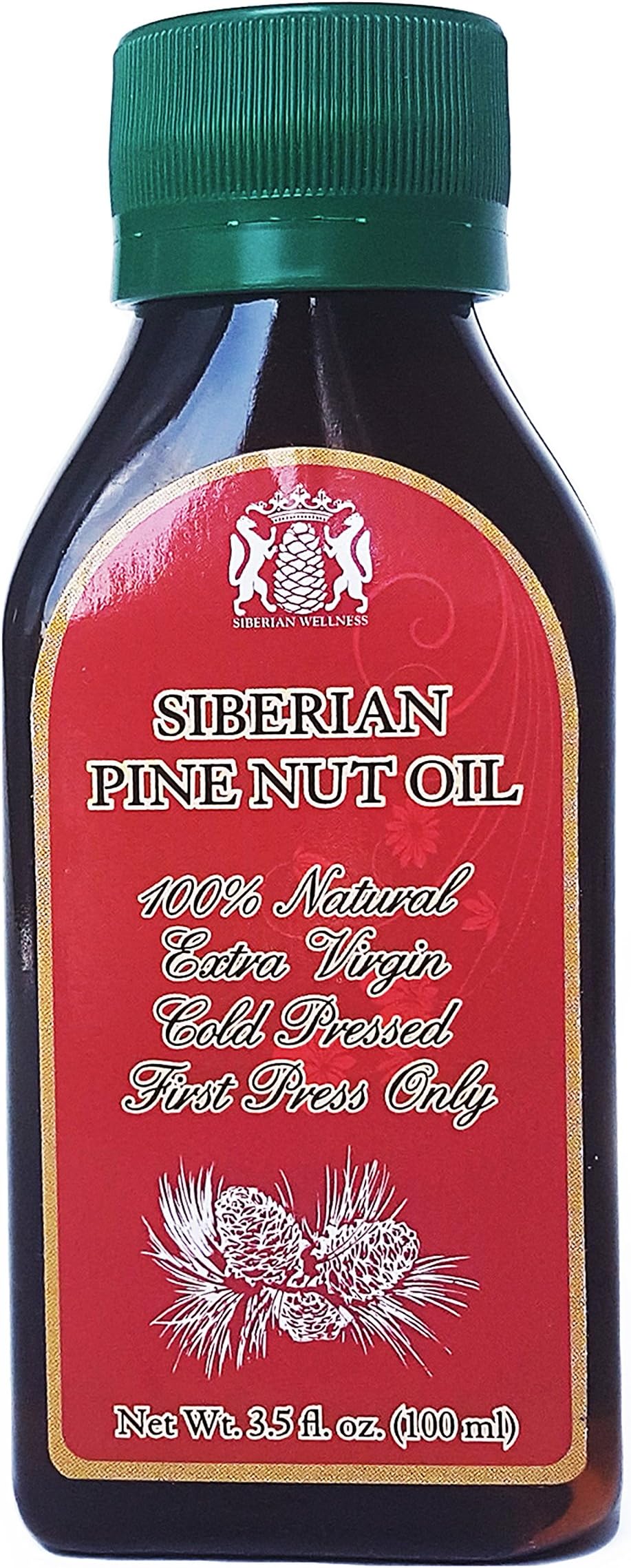 3 BOTTLES. IT CAME BACK! Just arrived, best price, NATURAL Pine Nut Oil in unbreakable medicinal-grade plastic bottle. 3.5 Fl. Oz. X 3 Equals to 540 Sgels by 500mg. Cold-pressed from Organic Pine Nuts