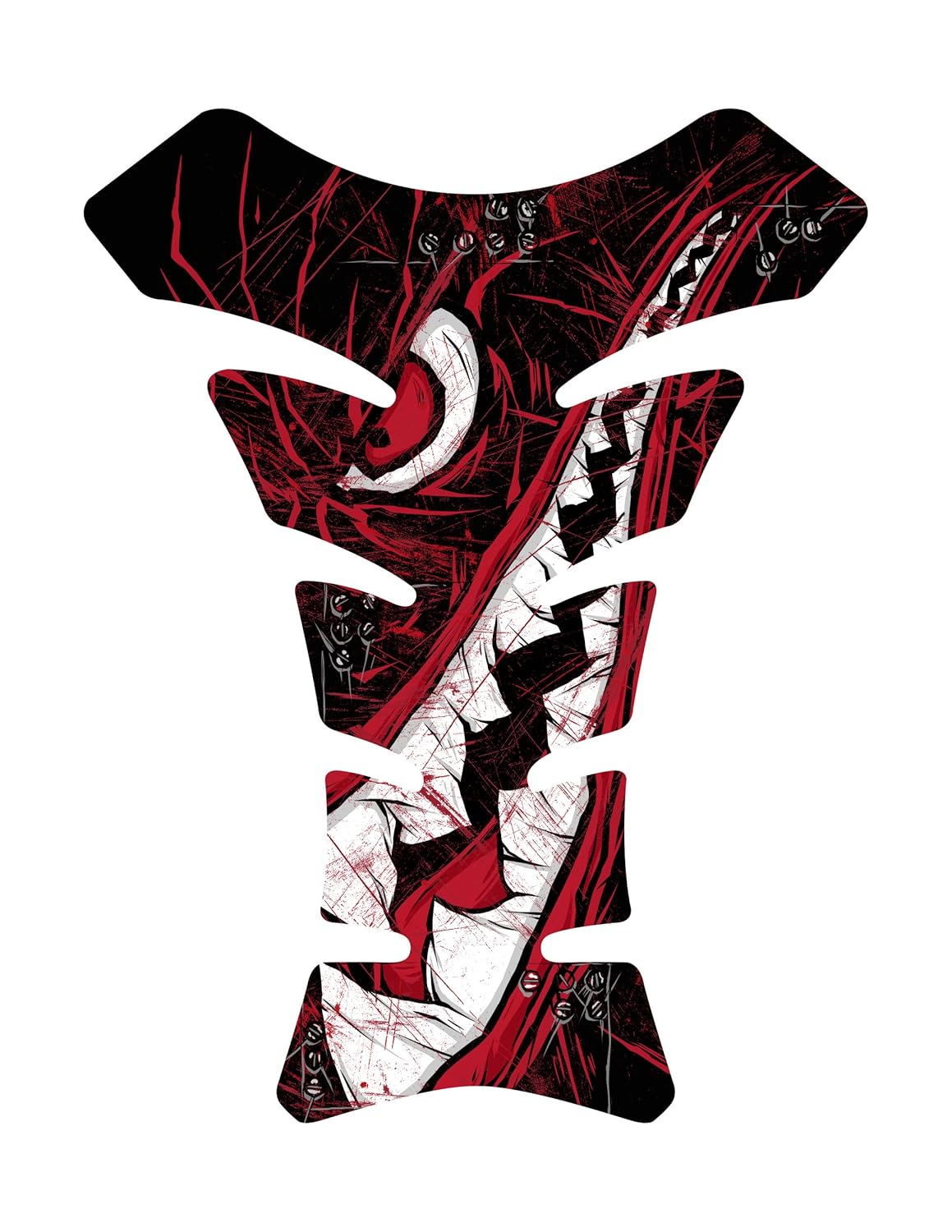 Size is 8.5 in tall x 6.5 in wide Tiger Fighter Shark Side Black Red World War 3d Gel Motorcycle Gas Tankpad Motorcycle TanK pad Decal Sticker