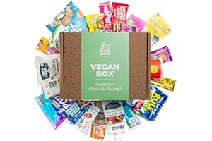 BUNNY · JAMES · Vegan Snacks Gift Basket for Adults Healthy Food Treats Variety Pack with Cookies, Protein Bars, Candy, Crispy Chips, Vegan Jerky, Fruit and Nut Blends - Ideal Snack Box Gift for Women & Men