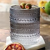 Kate Aspen Hobnail Beaded Drinking Glasses Vintage Glassware Set | Cocktail Glass Set, Juice Glass, Water Cups | Makes A Great Hostess Gift, Gift for Newlyweds (Smoke Grey)