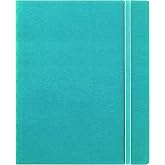 Filofax REFILLABLE NOTEBOOK CLASSIC, 10.8" x 8.5" Aqua - Elegant leather-look cover with moveable pages - Elastic closure, index, pocket and page marker (B115106U), Letter Size