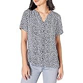Amazon Essentials Women's Relaxed-Fit Short-Sleeve Woven Blouse