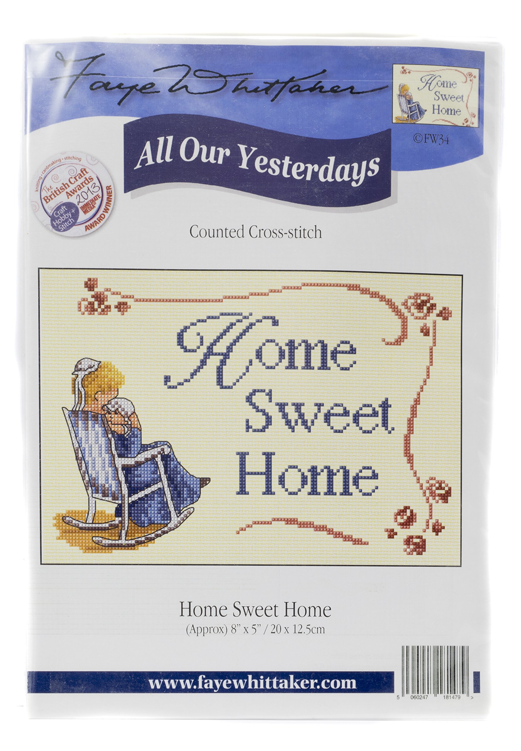 Faye Whittaker All Our Yesterdays Sweet Home (Cross Stitch Kit), range, Mixed, 25 x 15 x 2 cm