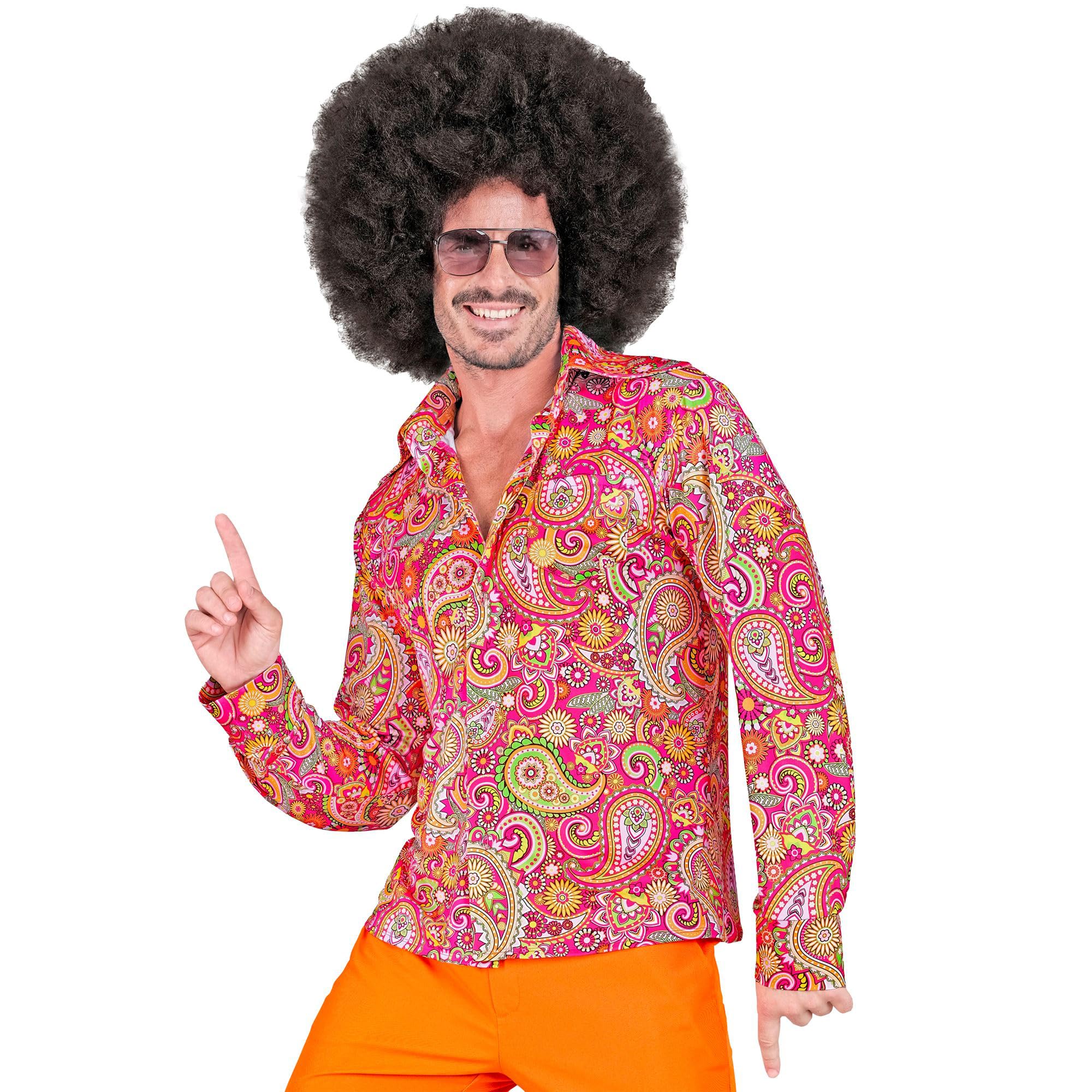 Widmann W MILANO Party Fashion - Shirt Hippie, Hipster, Flower Power, 60s Outfit, Fancy Dress Costumes