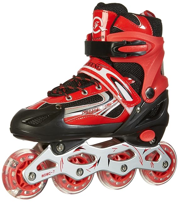 Tante Tina Kinderinliner Inlineskates - Größenverstellbar über Vier Größen - Leuchtende Frontrollen - 3 Farben zur Auswahl