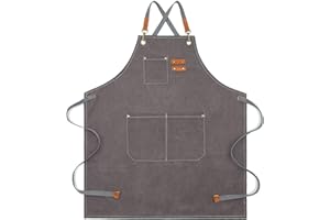 CALACH Aprons for Women and Men, Kitchen Chef Apron 6 Pockets Water-Resistant for Cooking BBQ working