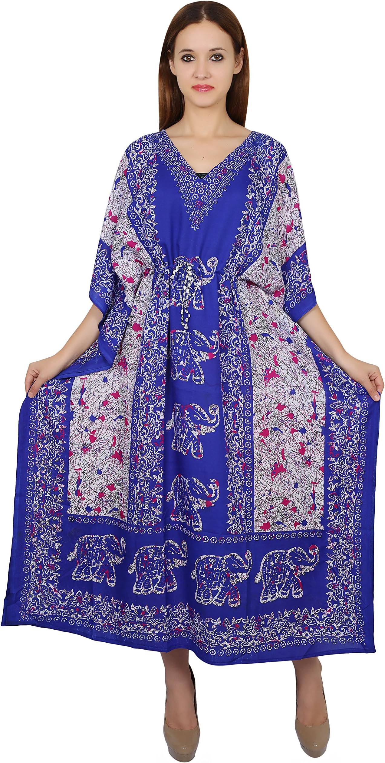 Nakashi Tribal Ethnic Print Long Kaftan | Plus Size