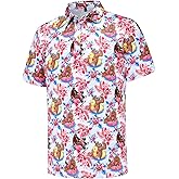 Mens Golf Polo Shirts Short Sleeve Moisture Wicking Dry Fit Performance Casual Funny Golf Polo Shirts for Men