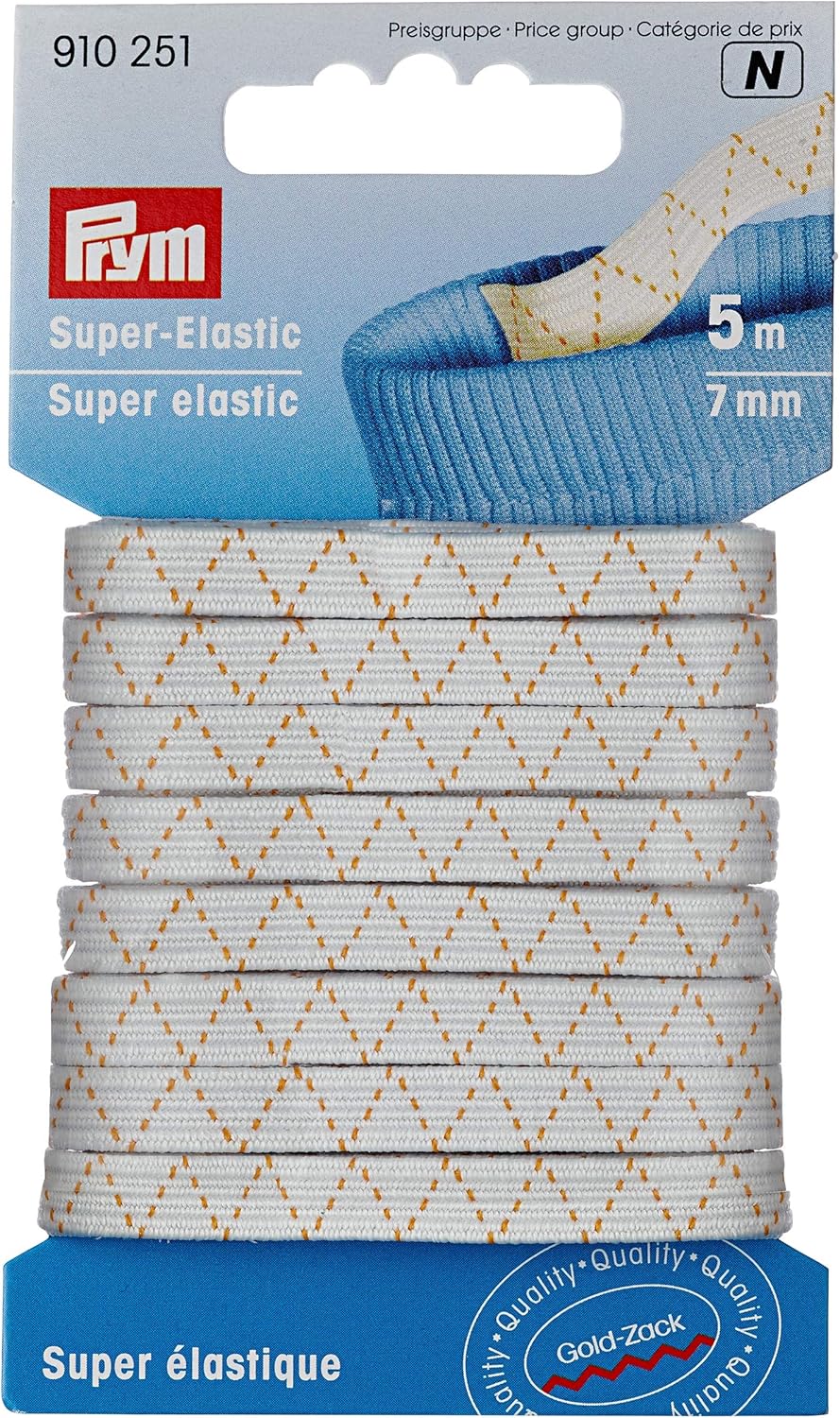 Super elastiek wit 3 m / 7 mm | België