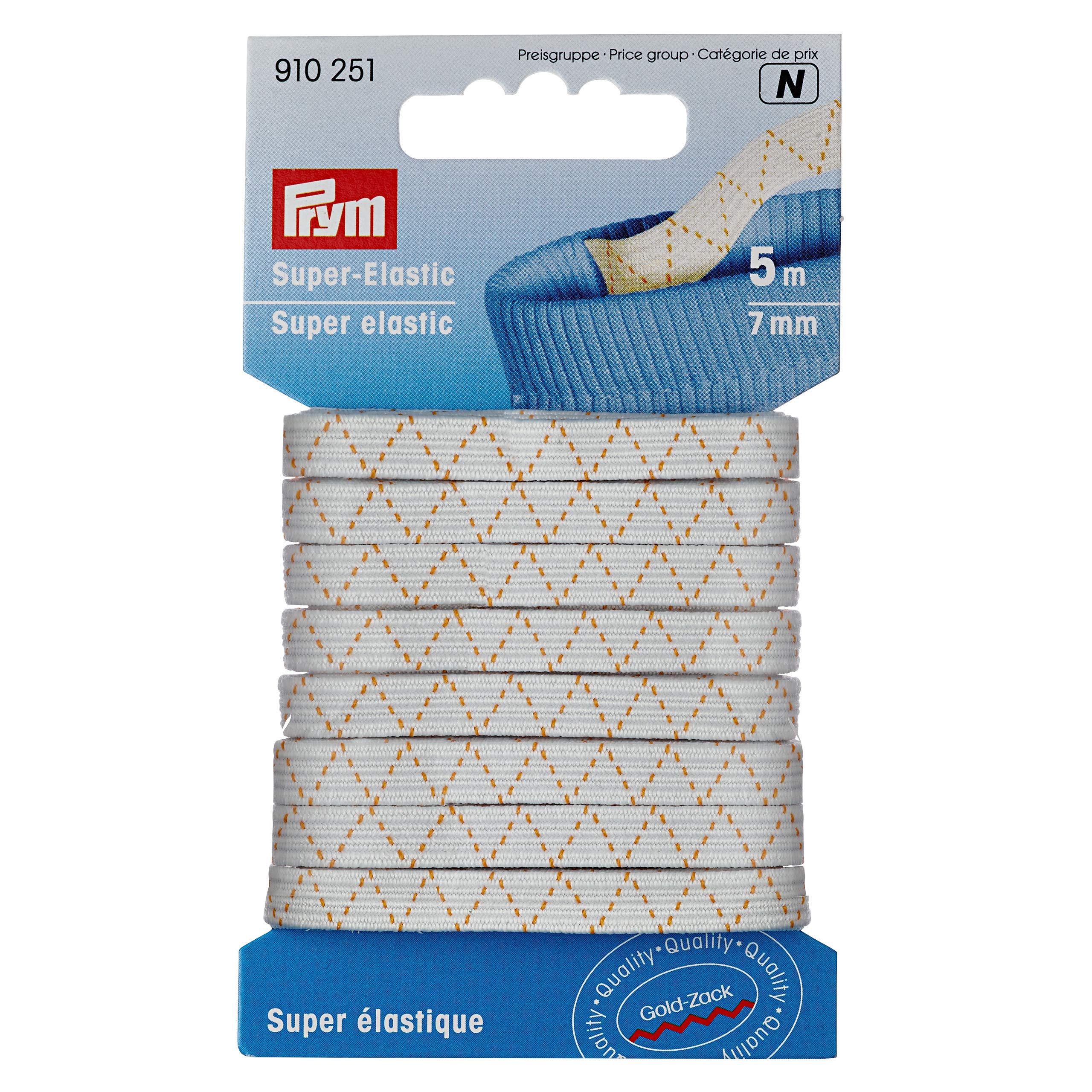 Prym - Prym White (7mm, 5m) Super Elastic - 1 Unit
