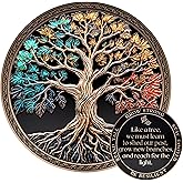 MilestoneMint Affirmation Sobriety Coin Tree of Life Gift Set | Anniversary Sobriety Gifts for Men & Women | AA Coins and Medallions with Token Capsule, Stand & Card | 3D Texture, Recovery AA Chips