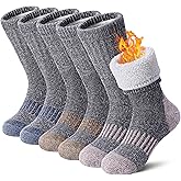 DOSKONI Kids Wool Hiking Socks Boys Girls Merino Wool Socks Thermal Winter Warm Thick Cushion Cozy Boot Crew Socks