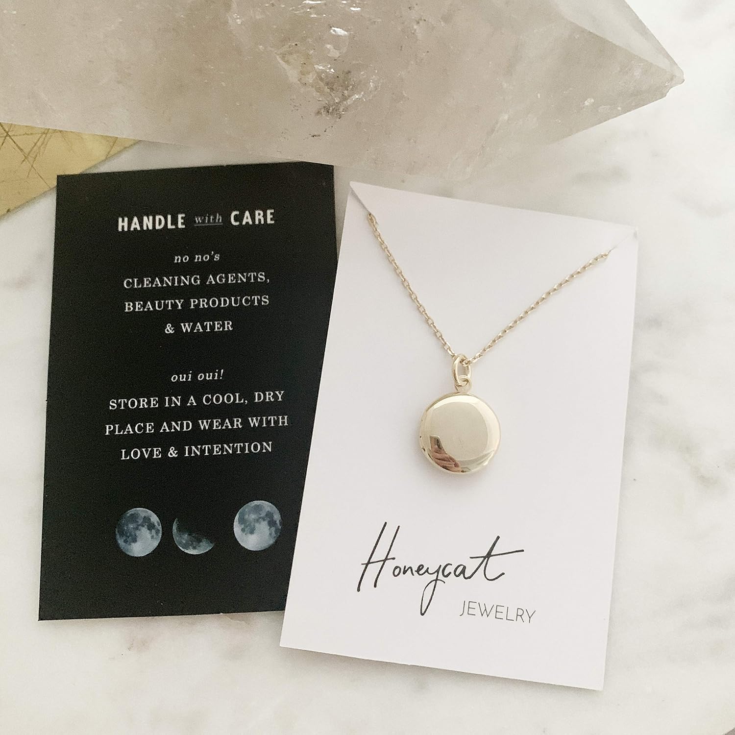 Amazon Com Honeycat Keepsake Mini Locket Necklace In 18k Gold Plate Minimalist Delicate Jewelry G Clothing