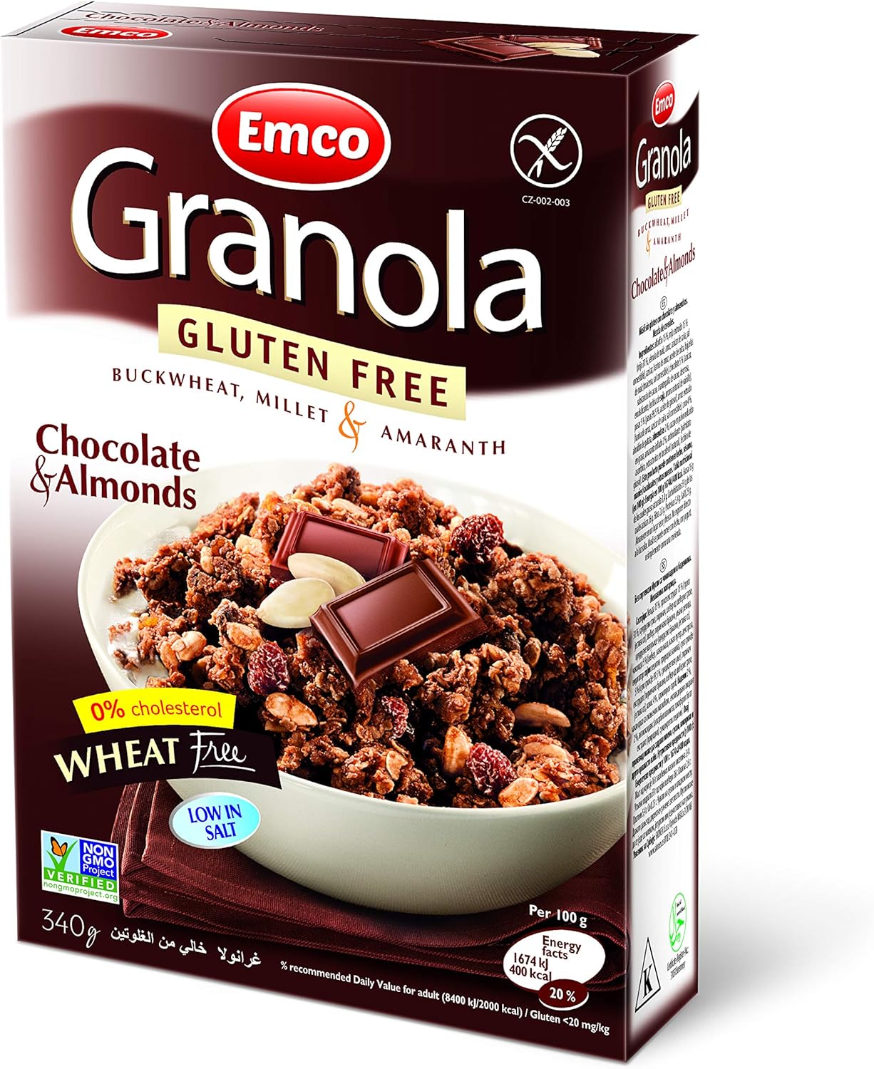 Emco Gluten Free Granola with Chocolate & Almonds 340g Amazon.co