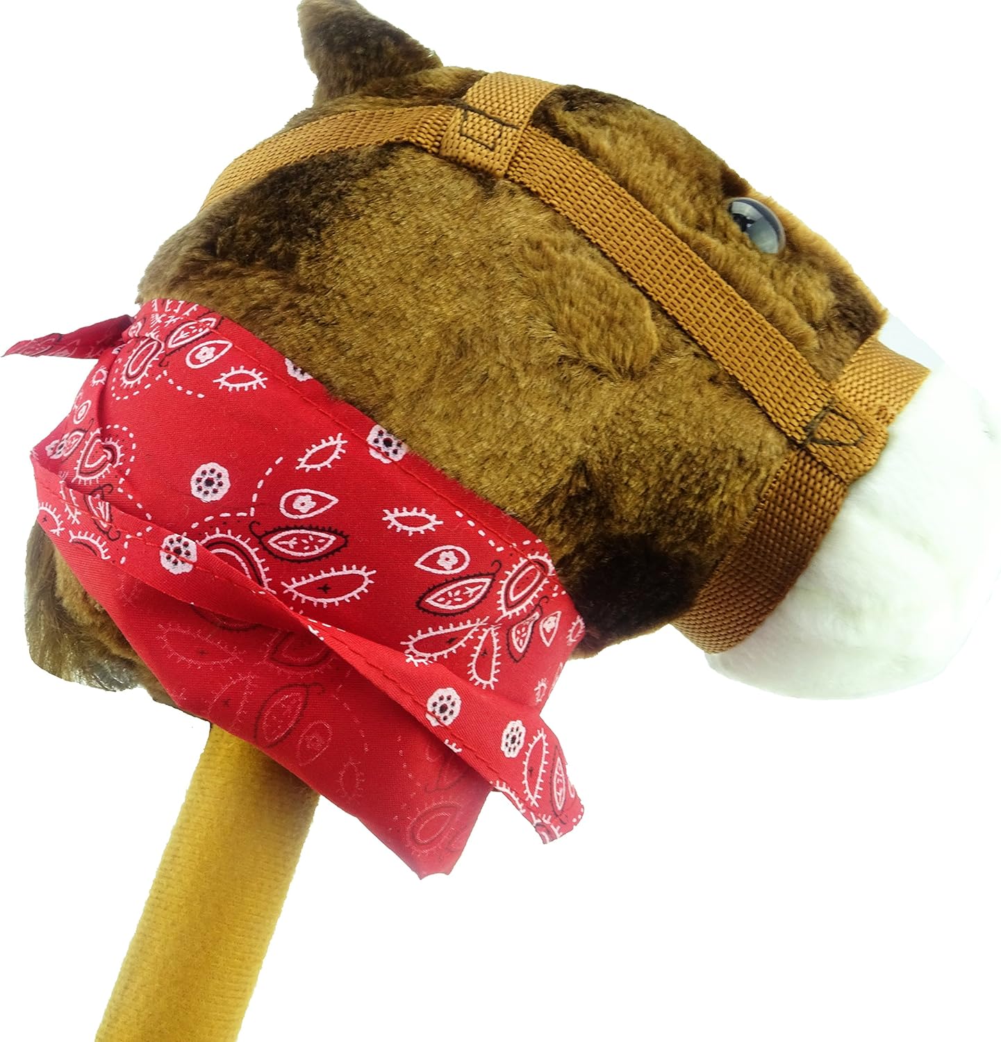Brown Hobby Horse with Bandana and Sound Horse on a Stick Kids Toys