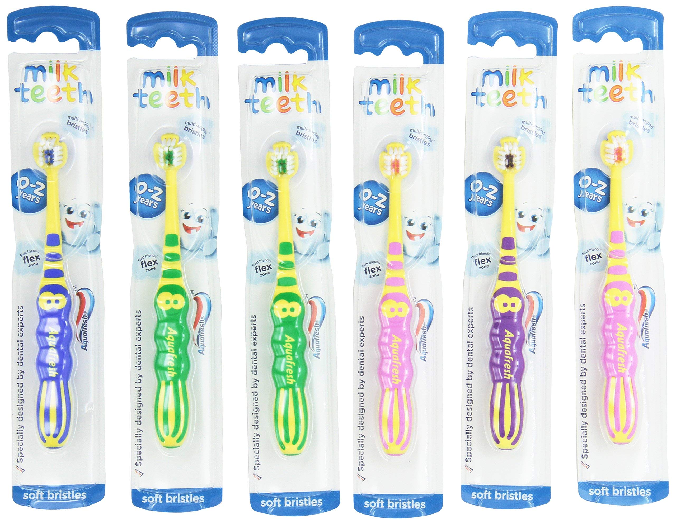 Aquafresh Toothbrush for Kids, Milk Teeth Toothbrush for Children 0-2 Years, Soft Bristles, Pack of 1