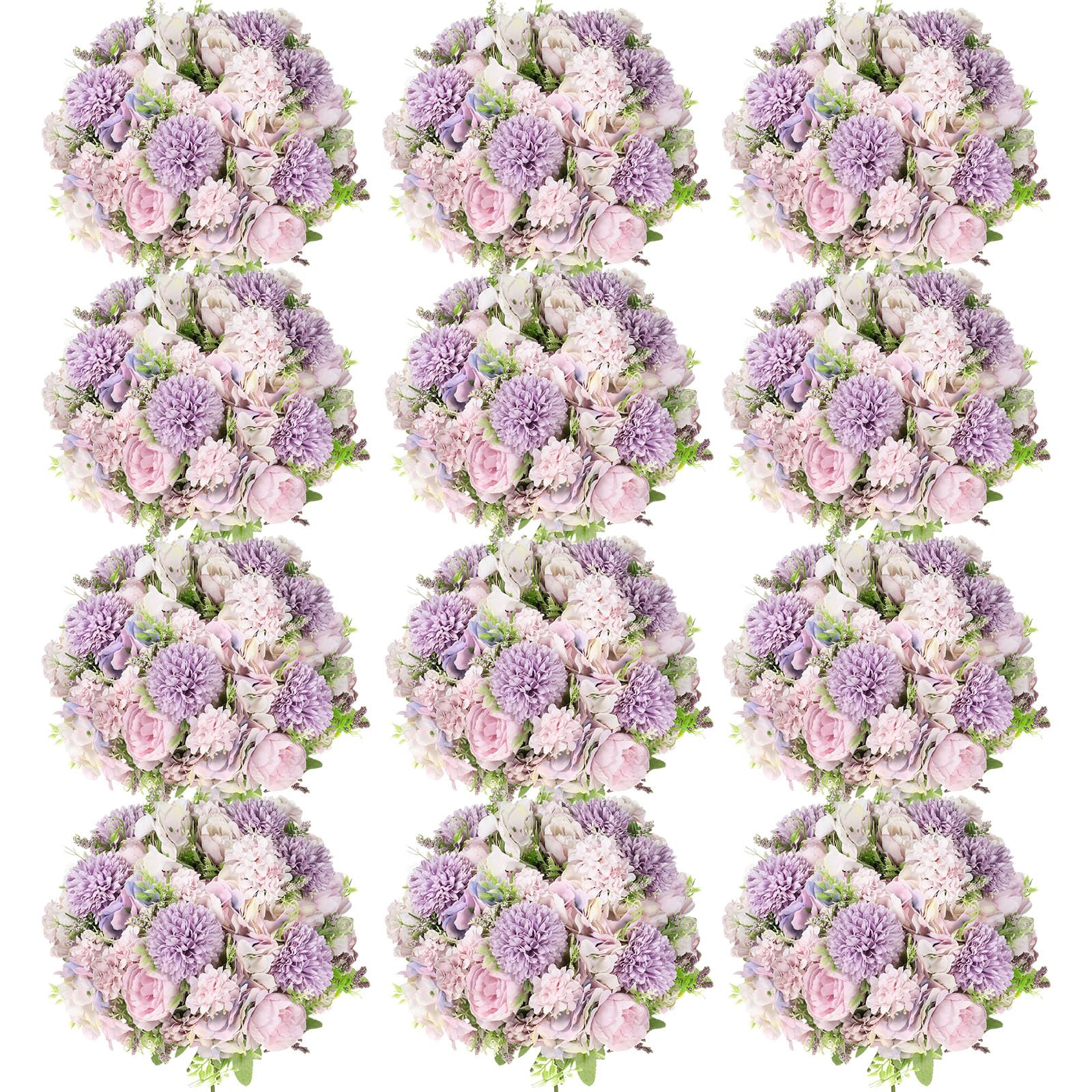 Photo 1 of Tigeen Artificial Flowers Artificial Peonies Silk Flowers Faux Peony Fake Peony Silk Hydrangea Bouquet for Wedding Table Centerpiece Floral Vase Decor(Light Purple,12 Bundles)