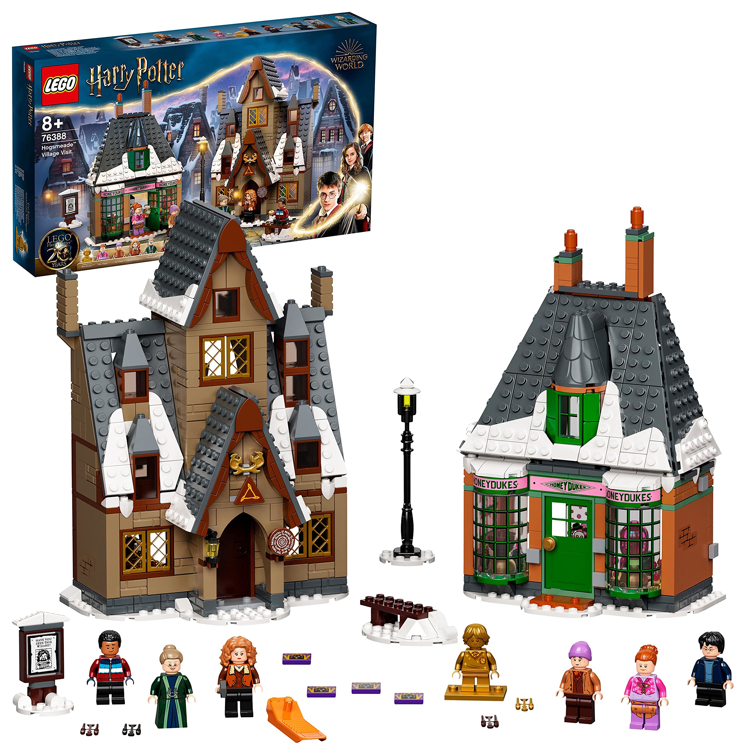 LEGO Harry Potter Hogsmeade Village Visit Building Toy, 20th Anniversary Set with Collectible Golden Minifigure, Gift for Idea for Kids, Girls and Boys 76388