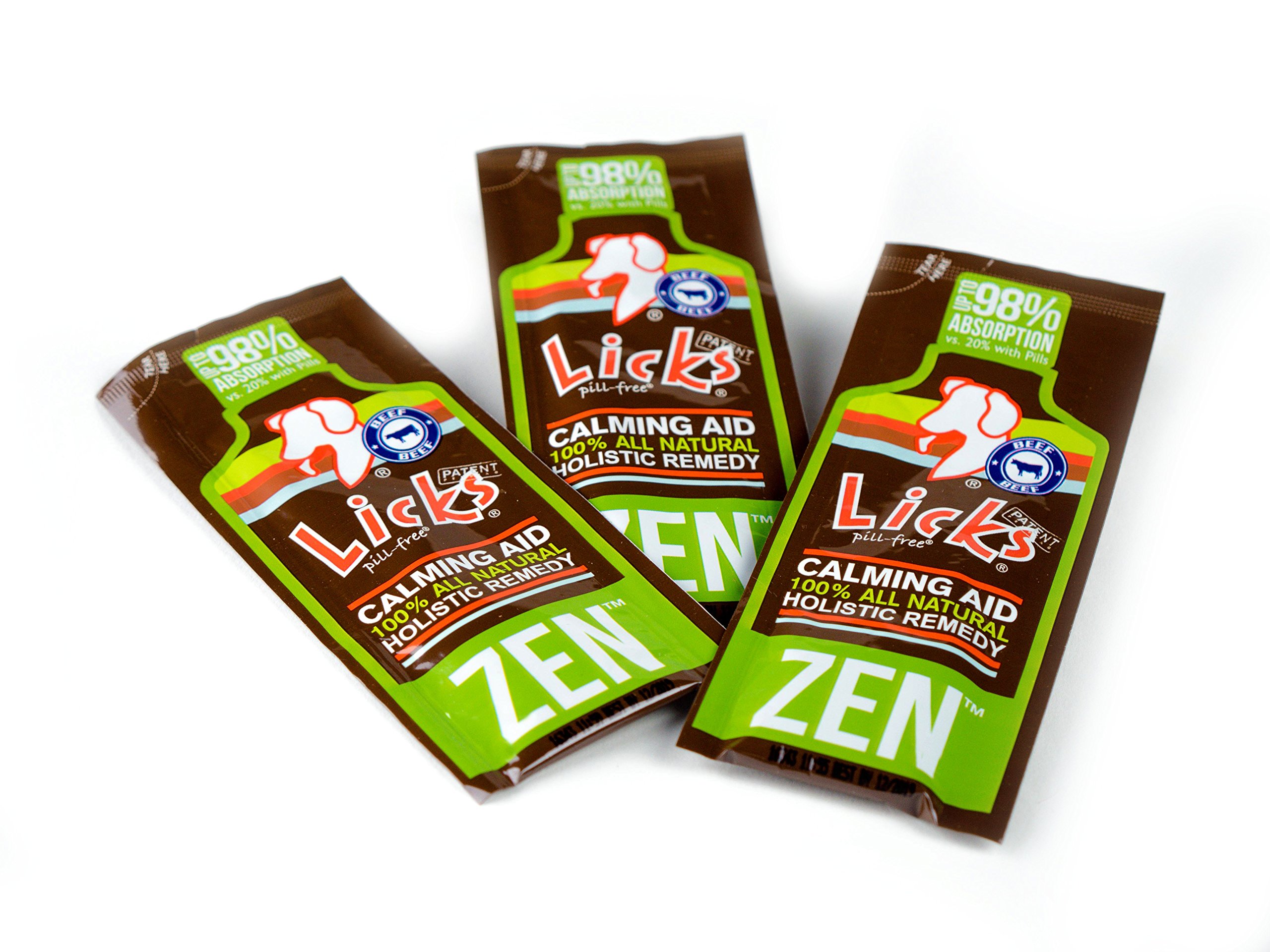 LICKS Dog Zen Calming Aid Supplements 15use (Braised Beef Flavor) on