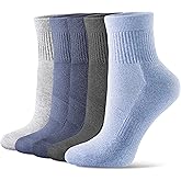 CS CELERSPORT 5 Pairs Mini Crew Ankle Socks Cushioned Running Casual Socks for Women and Men