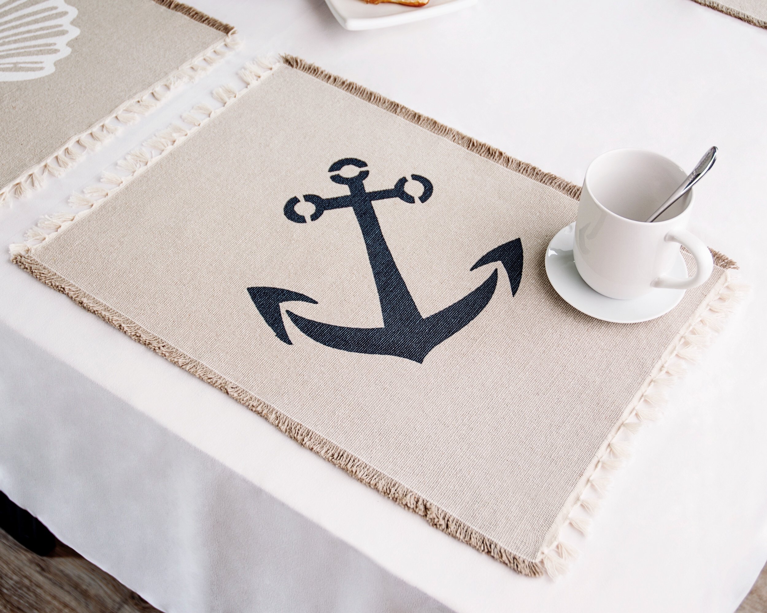 Living Fashions Table Placemats Set of 4 Beach Themed Nautical