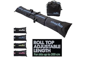 Athletico Ski Bag and Ski Boot Bag Combo - Ski Bags for Air Travel - Unpadded Snow Ski Bags Fit Skis Up to 200cm - For Men, Women, Adults, and Children