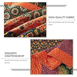 Travan Boho Stripe Quilt Sets Floral Printed