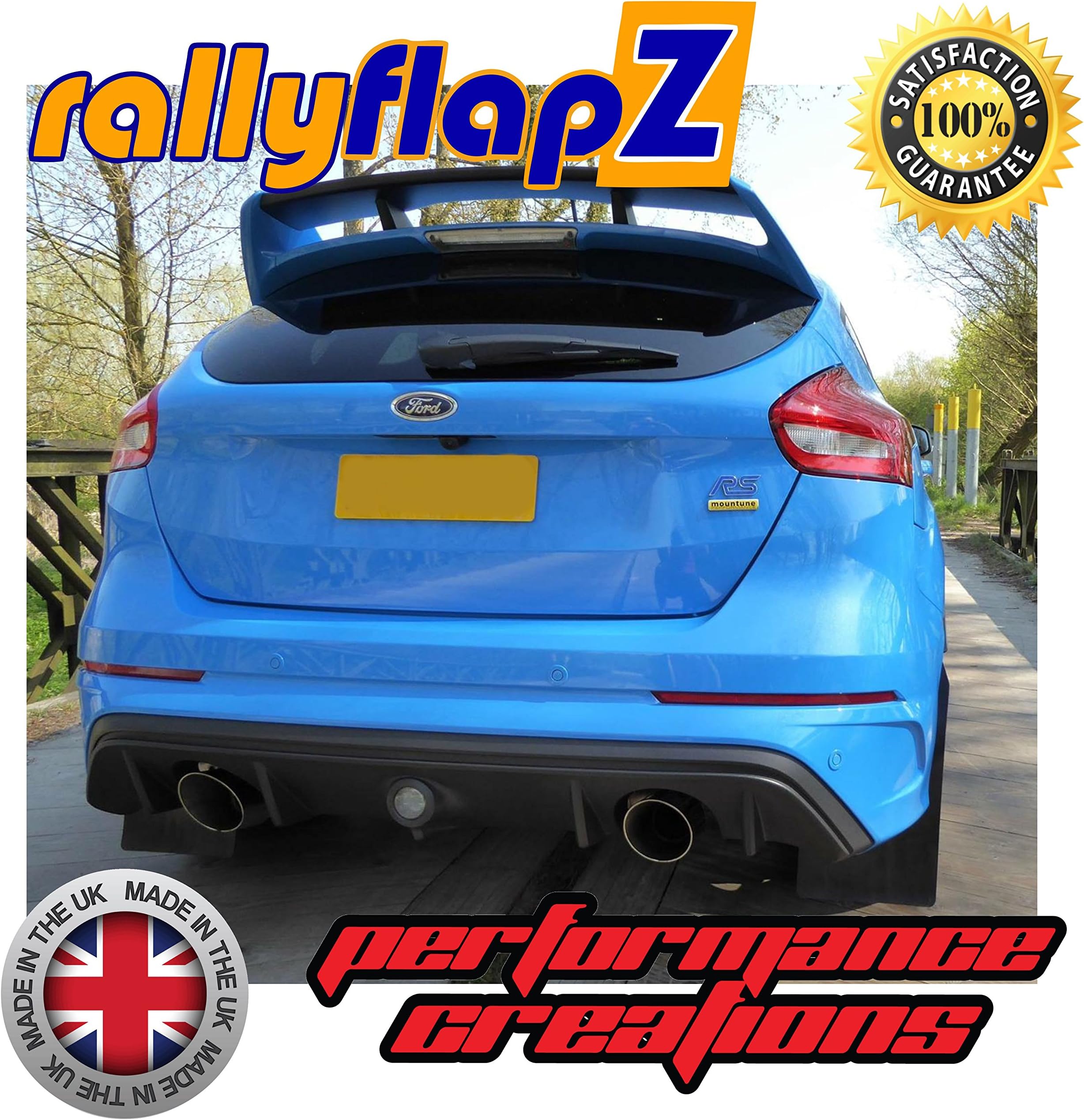 rallyflapZ/Set of 4 Custom made Mud Flaps Including Fixing Hardware & Instructions - Black 4mm Flexible PVC (RFFRSMK3-BLK-PVC)