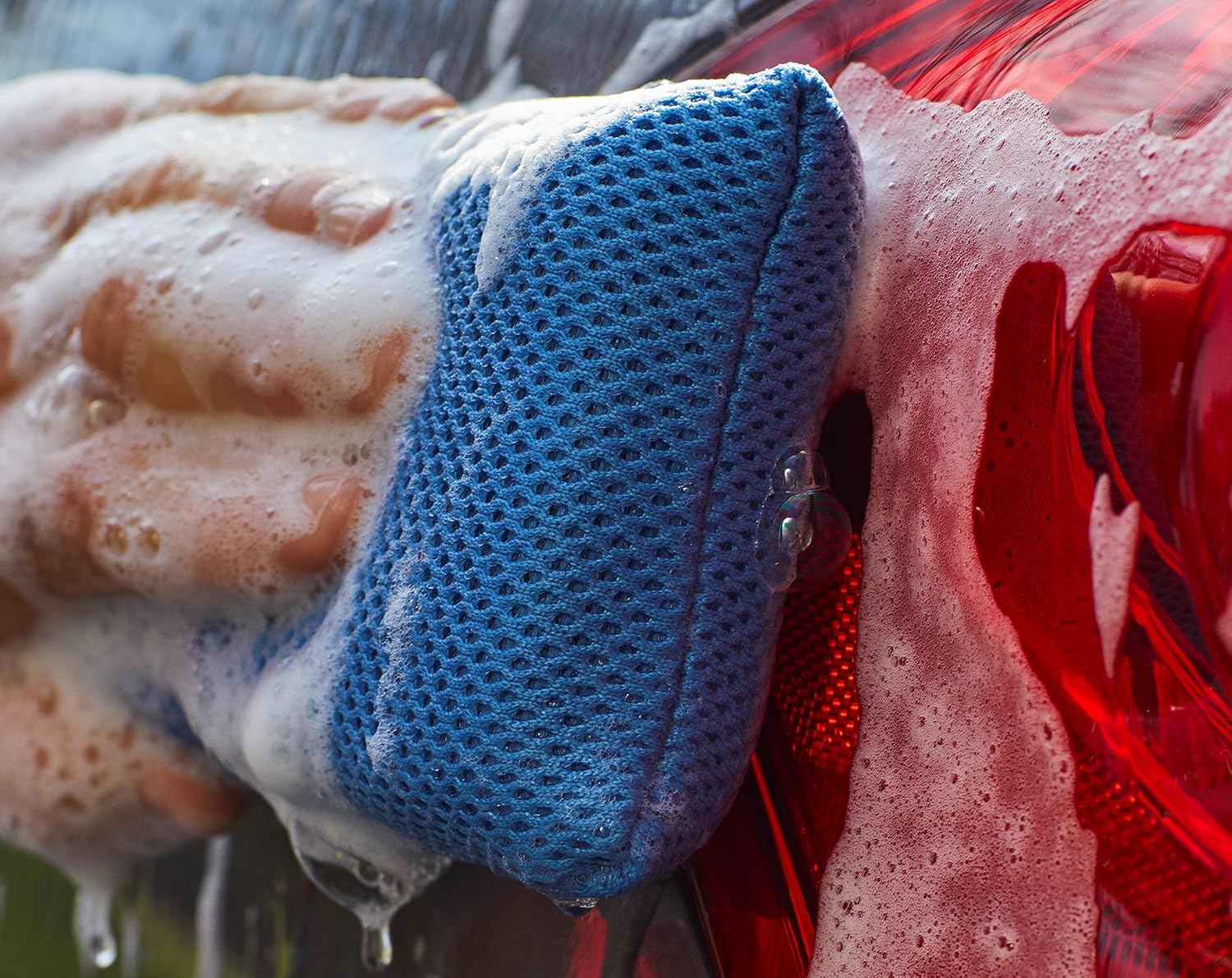 845100 Mesh Bug Sponge Cleaning Wash Sponge - 4 Inch x 6 Inch - Colors Vary: Automotive