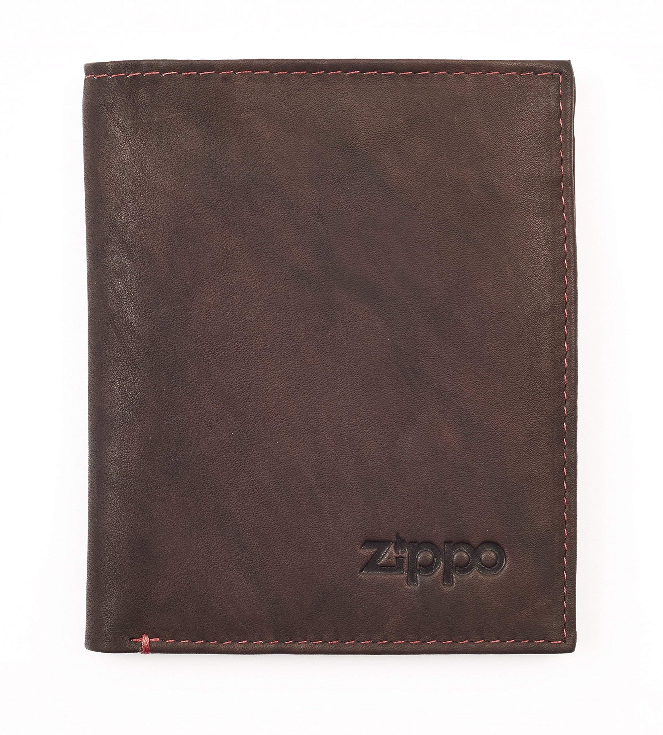 Zippo Leather, Vertical Wallet Coin Pouch, 12 cm, Brown