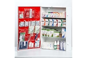 UniShield 4-Shelf Metal 1st Aid Cabinet Class A, Large Capacity First Aid Wall Mount Medicine Cabinet, Secure Metal Med Box with Easy Access, Exceeds OSHA/ANSI Z308.1 2015, Over 1,250-Pieces