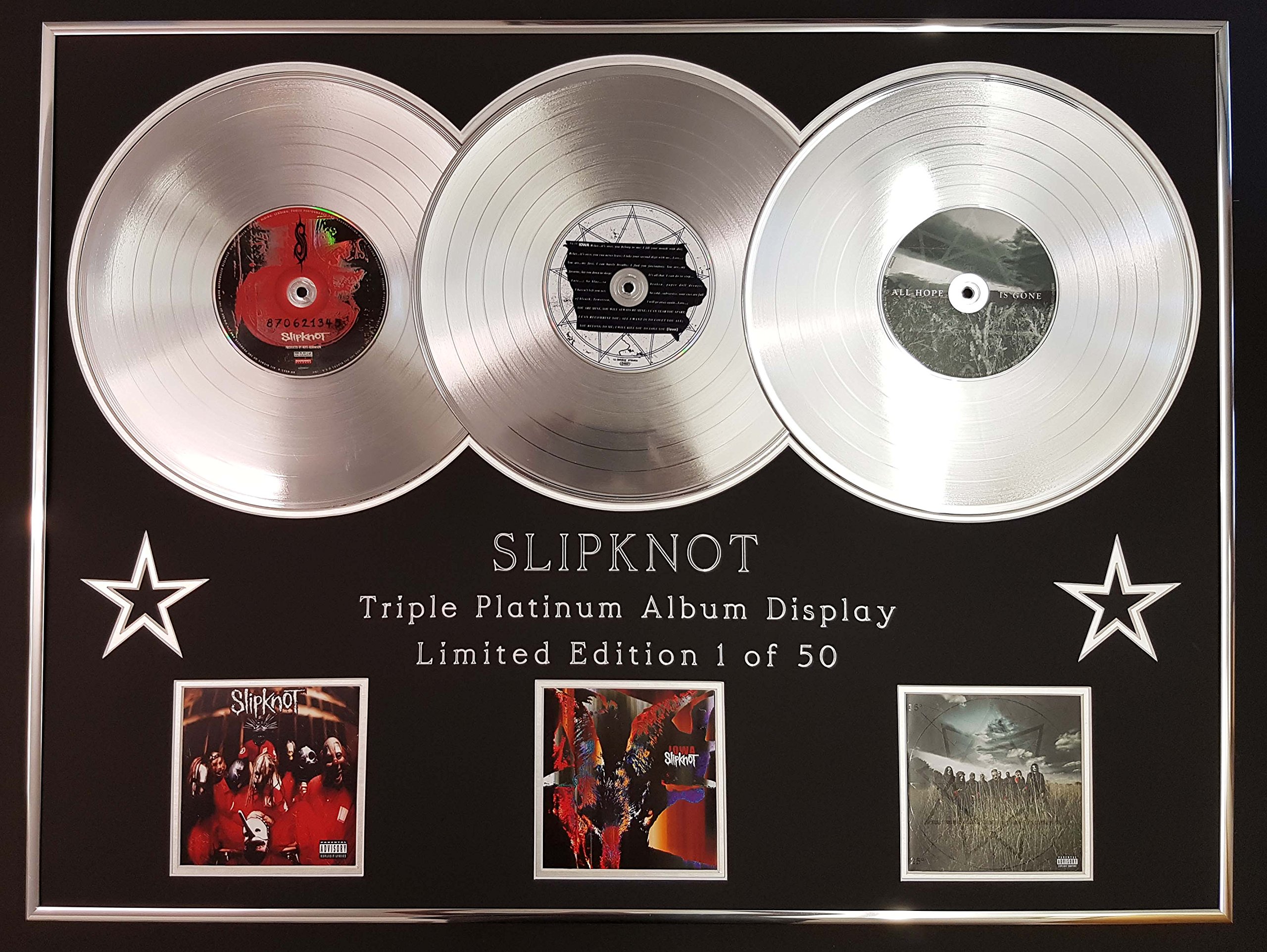 SLIPKNOT/TRIPLE PLATINUM ALBUM DISPLAY/SLIPKNOT + IOWA + ALL HOPE IS GONE/COA