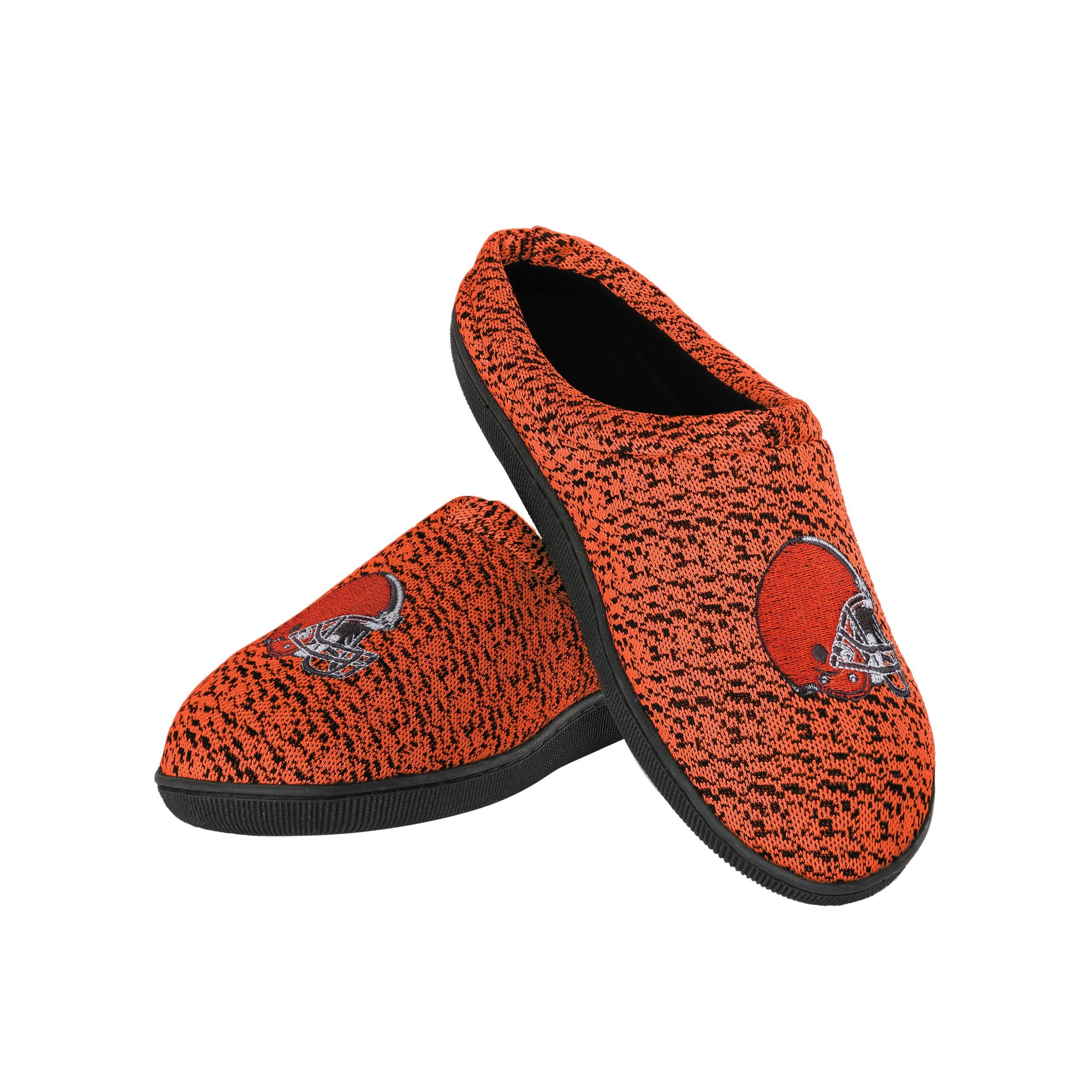FOCO NFL Cleveland Browns Mens Poly Knit Cup Sole SlipperPoly Knit Cup Sole Slipper, Team Color, Medium (9-10) Image