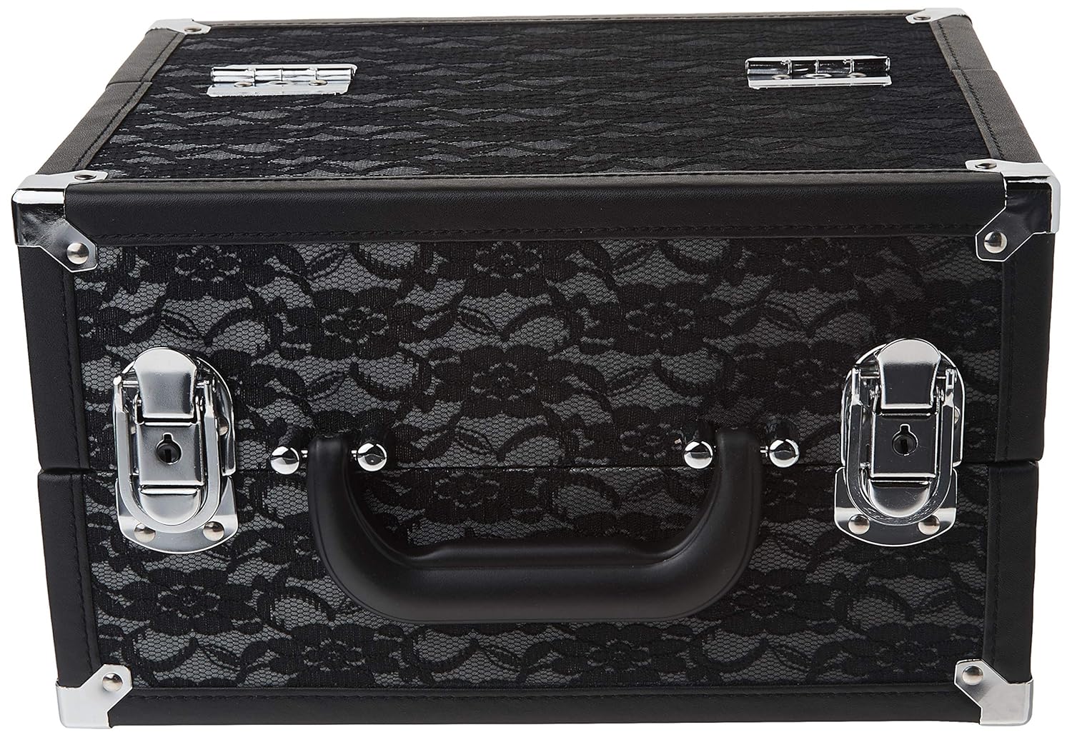 Caboodles Make Me Over 4 Tray Train Case, Cosmetic Storage Case & Organizer, Black Lace, 3.5 Lb : Locking Makeup Case : Beauty