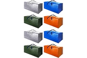 Cosy Family 8 Pack Heavy Duty Extra Large Moving Bags with Backpack Straps - Strong Handles & Zippers, Storage Totes For Space Saving, Fold Flat, Alternative to Moving Box (Set of 8, Multicolored)