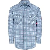 TICOMELA FR Shirts for Men Flame Resistant Shirt CAT2 Light Weight 6.5oz Fire Retardant Men's Welding Shirt