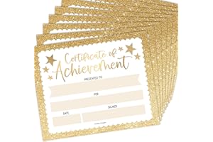 HADLEY DESIGNS 25 Certificate of Achievement Awards - 8 x 10" Student Award Certificates for Kids, Blank Award Certificate Paper, Preschool & Kindergarten Graduation Certificates