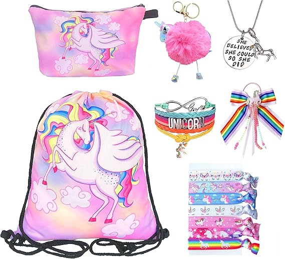 Unicorn Gifts for Girls 7 Piece Drawstring Backpack
