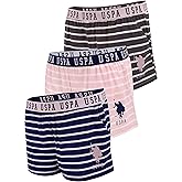 U.S. Polo Assn. Womens Pajama Shorts with Pockets 3-Pack, Elastic Waist, Valentines Gifts for Her