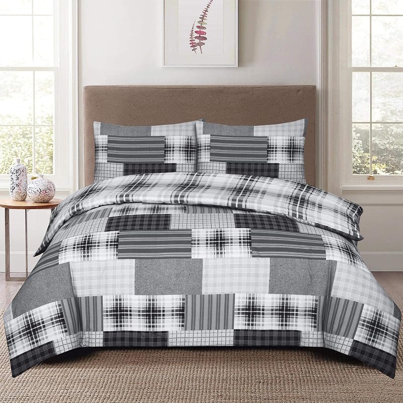 Prime Linens Duvet Cover Set 4 Pcs Brushed Microfibre Grey Denim King