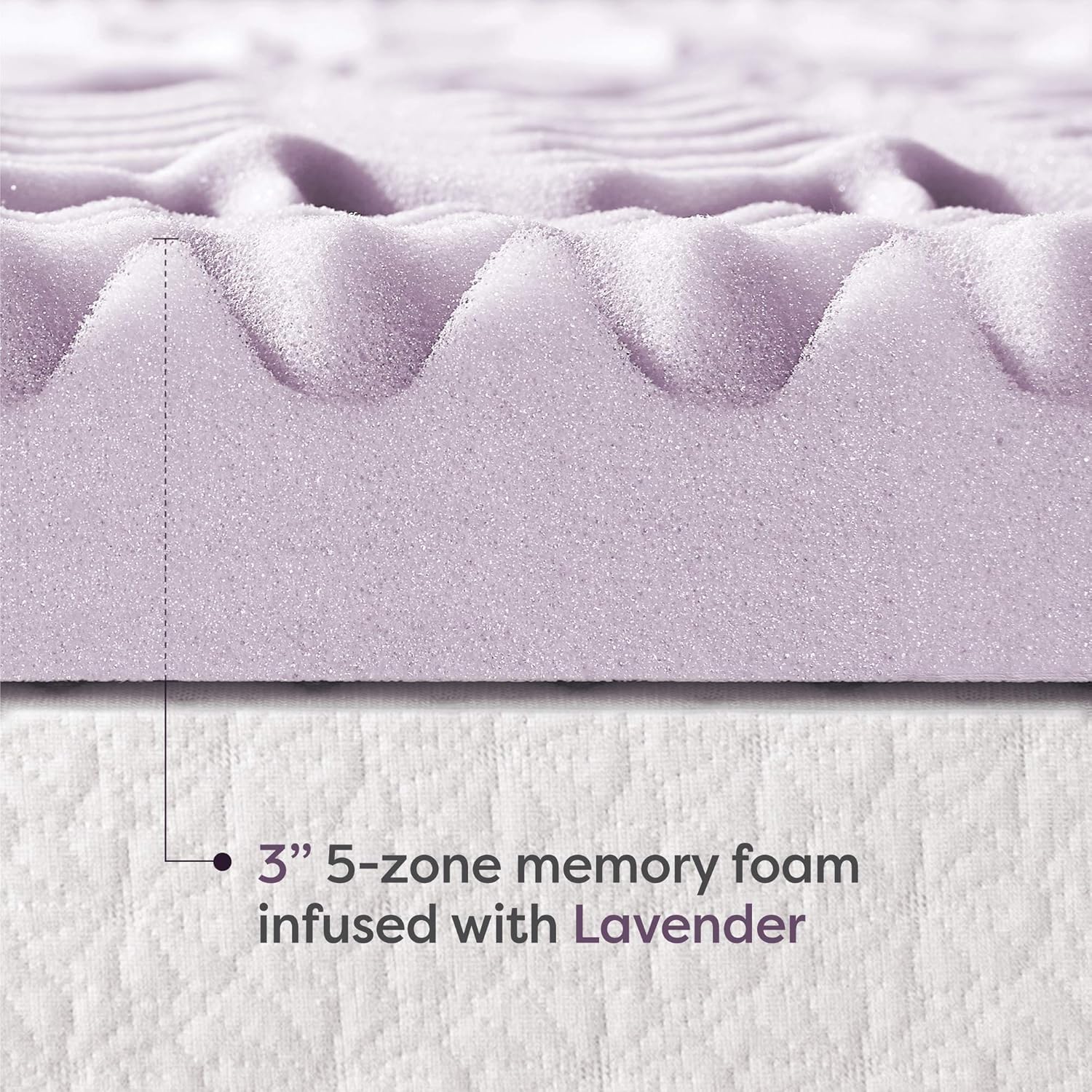 Best Price Mattress 3 Inch 5-Zone Memory Foam Topper, Mattress Pad with Soothing Lavender Infusion, CertiPUR-US Certified, Queen: Furniture & Decor