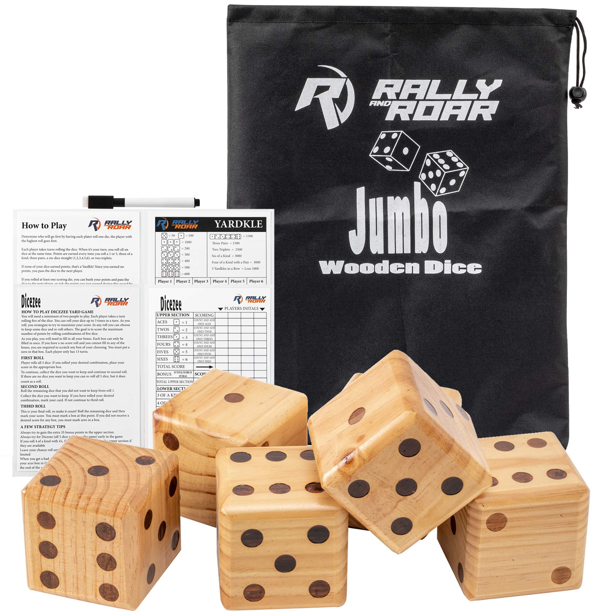 Buy Giant Dice Game Set for Adults, Kids, Families Outdoor Wooden